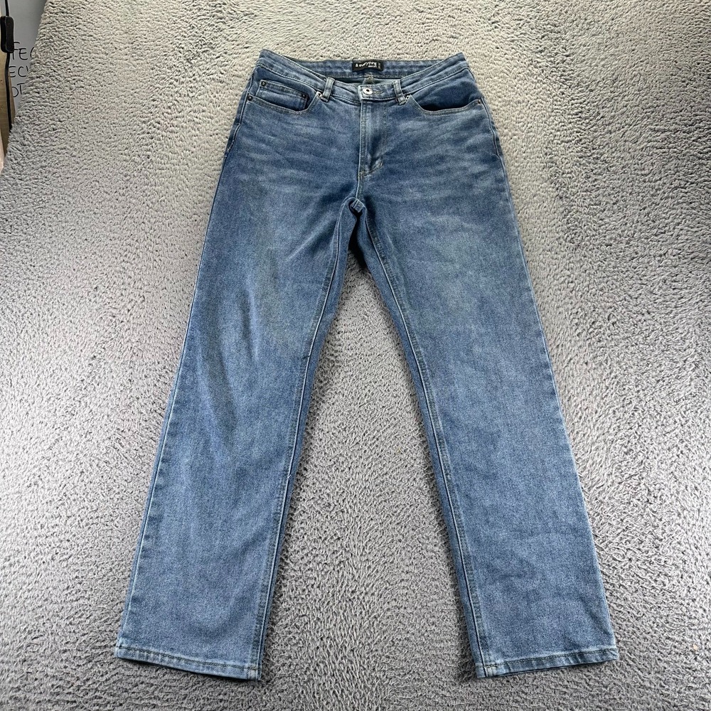 Everything Jeans Womens 28x30 Blue Cotton Denim‎ Straight Faded Stretch Workwear